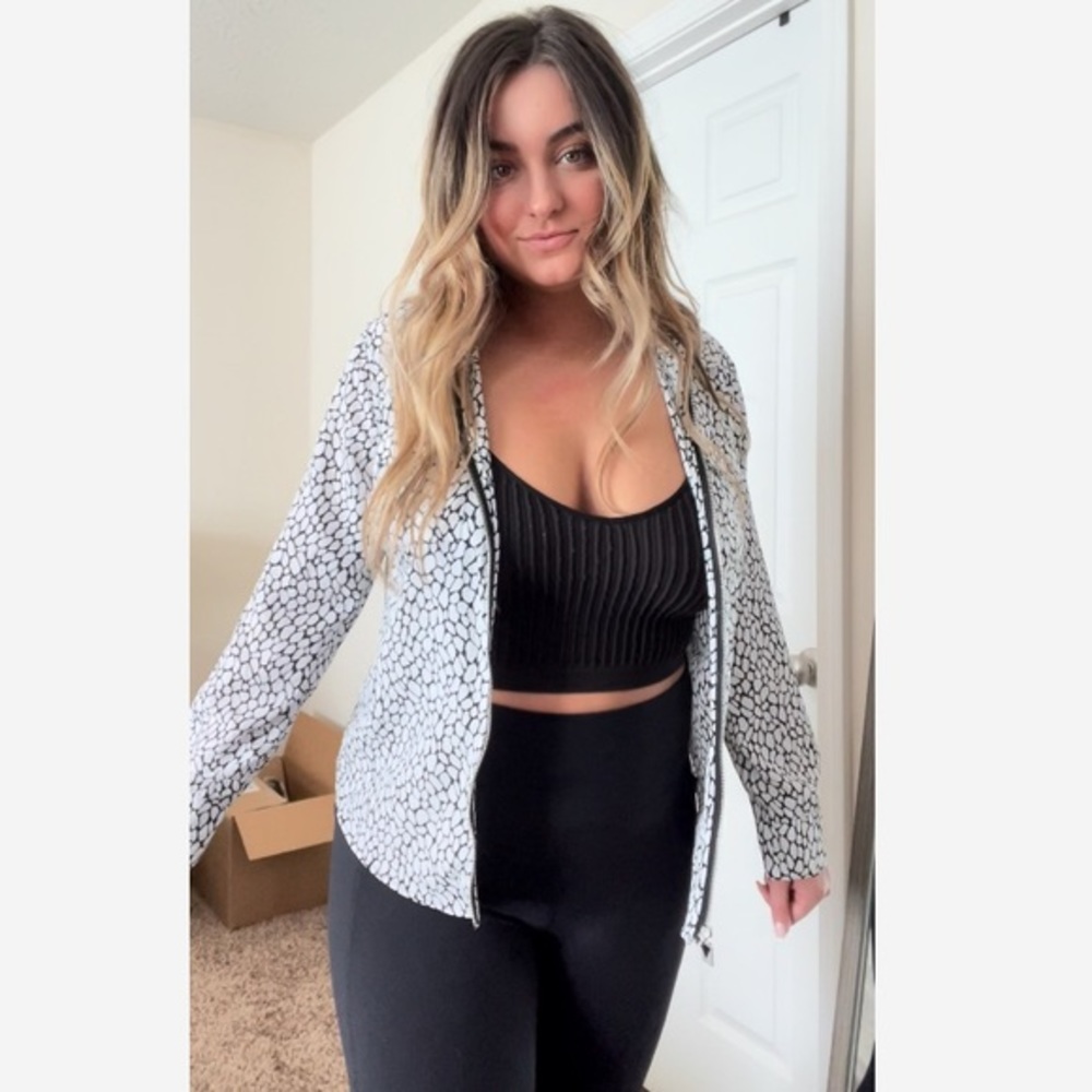 MICHAEL Michael Kors chic printed top Size L - Black and White
